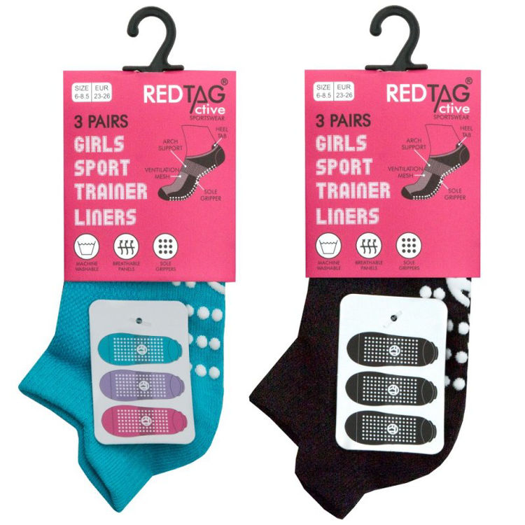Picture of 43B570- BOYS/GIRL SOCKS GRIPPERS / TRAINER LINERS NON SLIP